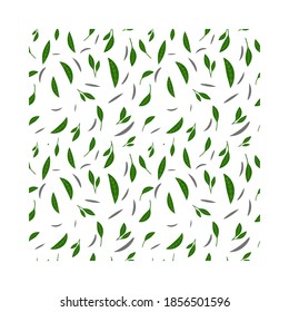 green leaves pattern nature ornament background. seamless vector decoration.