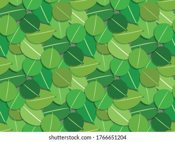 green leaves pattern seamless backdrop on dark green background