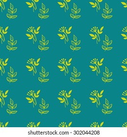 Green leaves pattern. Seamless for fabric design, gift wrapping paper and printing and web projects.
