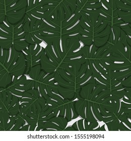 Green leaves pattern, seamless, vector.