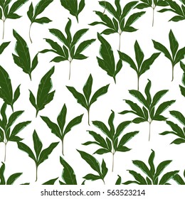 green leaves pattern, trend tropical print