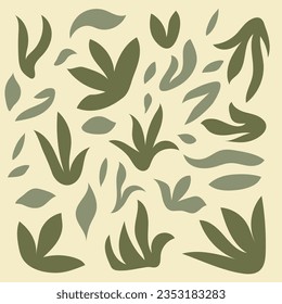 Green leaves pattern green vector