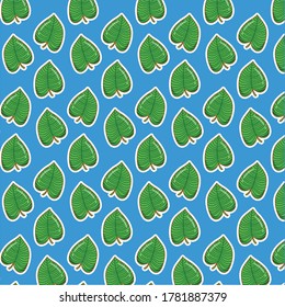 green leaves pattern vector template  background
