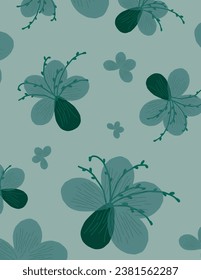 green leaves patterns on green background for web banner, branding package, fabric print, wallpaper, social media post, doodle, notes, covers, wall decor, templates