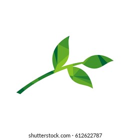 Green leaves polygonal Vector Illustration logo template Illustration Design. Vector EPS 10.