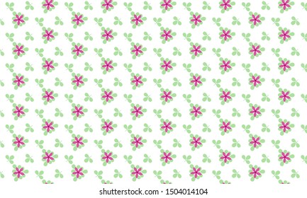 Green Leaves and Red Lily Flower Pattern Background
