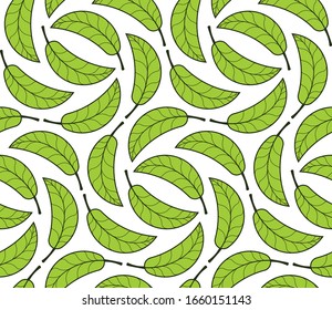 Green leaves repeatable pattern, easy to change colors