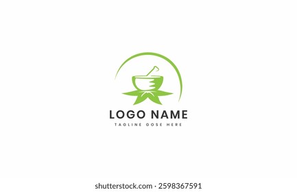 Green Leaves Round Eco Logo Template