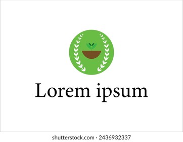 Green leaves round logo,Flat wheat logo collection,Farm logo set icon template,