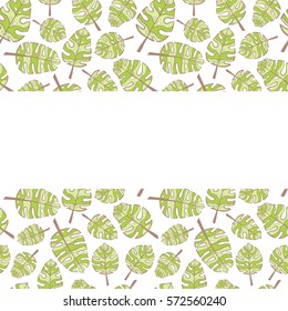 Green leaves seamless background