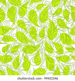 green leaves seamless background