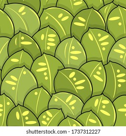 Green Leaves Seamless Illustration Pattern