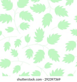 Green leaves seamless pattern.