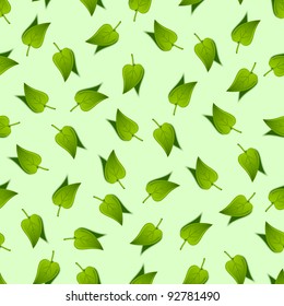 Green leaves seamless pattern