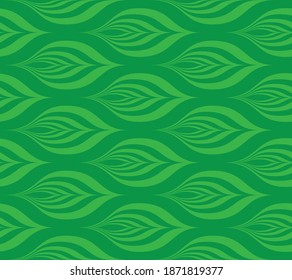 Green leaves seamless pattern. Abstract textile print. Vector illustration.