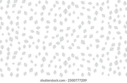 Green leaves seamless pattern. Abstract vector leaf background outline vector green leaf editable pattern
