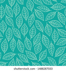 Green Leaves Seamless Pattern Background