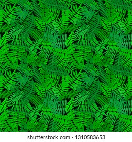 Green leaves seamless pattern. Bright vector background for your design.