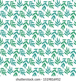 Green leaves seamless pattern. Decorative illustration, good for printing.  
Colorful wallpaper vector. Great for label, print, packaging, fabric.