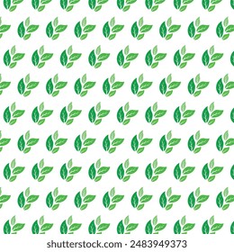 Green leaves seamless pattern, Eco friendly, Leafs background