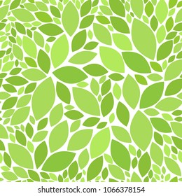 Green Leaves Seamless  Pattern. Geometric floral texture. Repeating background.