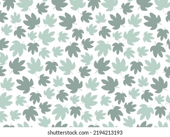 El verde deja un patrón de Seamless. Hojas de uva o higo. Obra de arte botánico de fondo blanco. Fondo Interminable. Ilustración vectorial repetida para papel pintado, envoltura, textil, raspado