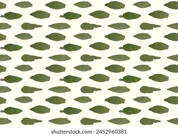 green leaves in a seamless pattern, imitation of paint strokes. Ideal for nature-themed backgrounds and designs.