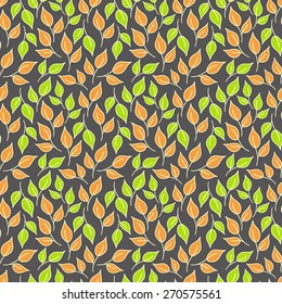 Green leaves seamless pattern. Nature background. For your design, packages, textile, crafts, fabric, wrapping paper.