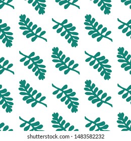 Green leaves seamless pattern. Leaves seamless pattern for stickers, labels, tags, gift wrapping paper, greeting cards, posters and banner design.