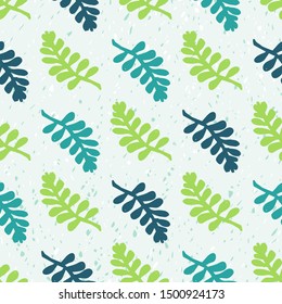 Green leaves seamless pattern. Leaves seamless pattern for stickers, labels, tags, gift wrapping paper, greeting cards, posters and banner design.