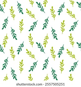 Green leaves seamless pattern in tribal.Ethnic leaf surface design background .Nature botanical folk art vector illustration. Design for eco, seasonal,earth day,texture,print product,wallpaper,decor.