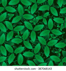 Green leaves seamless pattern. Vector image.EPS10