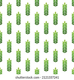 Green leaves seamless pattern wallpaper. Vector illustration.