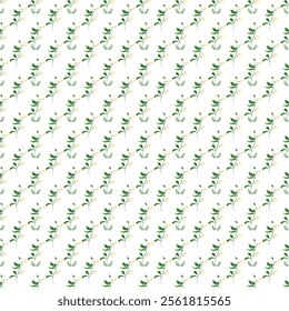 Green Leaves Seamless Repeat Pattern Vector.