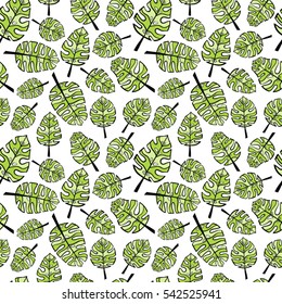 Green leaves seamless texture