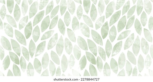 Green leaves seamless vector pattern. Watercolor tea leaf background, textured jungle print.