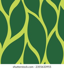 Green leaves seamless vector pattern. Watercolor tea leaf background, textured jungle print