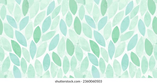 Green leaves seamless vector pattern. Watercolor tea leaf background, textured jungle print.