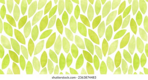 Green leaves seamless vector pattern. Watercolor tea leaf background, textured jungle print.