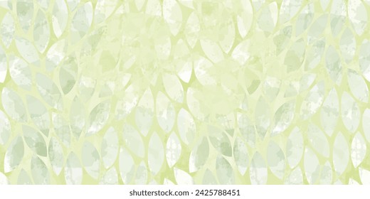 Green leaves seamless vector pattern. Watercolor tea leaf background, textured jungle print.