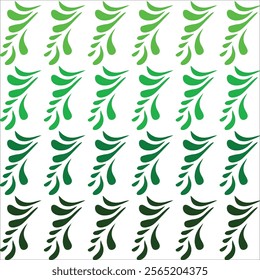 Green leaves seamless vertical border on white vector image