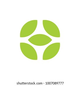 green leaves shape in circle logo