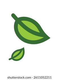 Green leaves simple icon. Nature elements