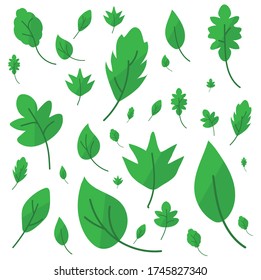 Green leaves simple pattern vector