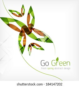 Green leaves spring nature design concept