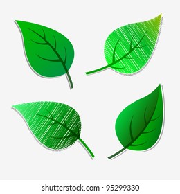 Green leaves stickers