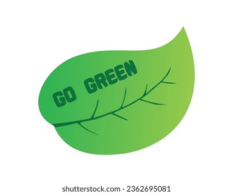 Green leaves, the symbol of GoGreen, save nature from damage