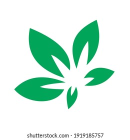 green leaves symbol vector graphic. fit for nature sign