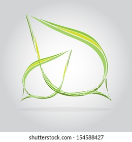 Green leaves  talking bubble, Vector