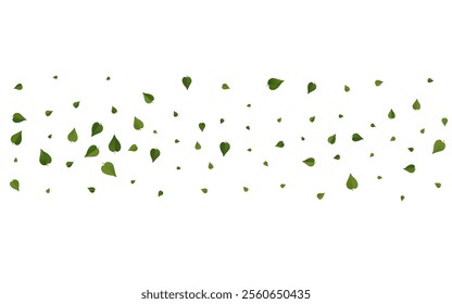 Green Leaves Tea Vector White Background Concept. Wind Leaf Template. Mint Foliage Herbal Poster. Greens Abstract Wallpaper.